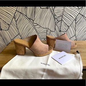 Vince Wyatt cork mule sandals